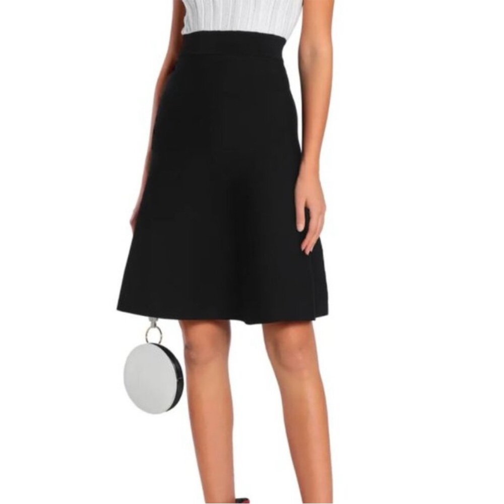 SANDRO PARIS Edda Black White Midi Sleeveless Ruffle Career Cocktail Dress S - Picture 2 of 8